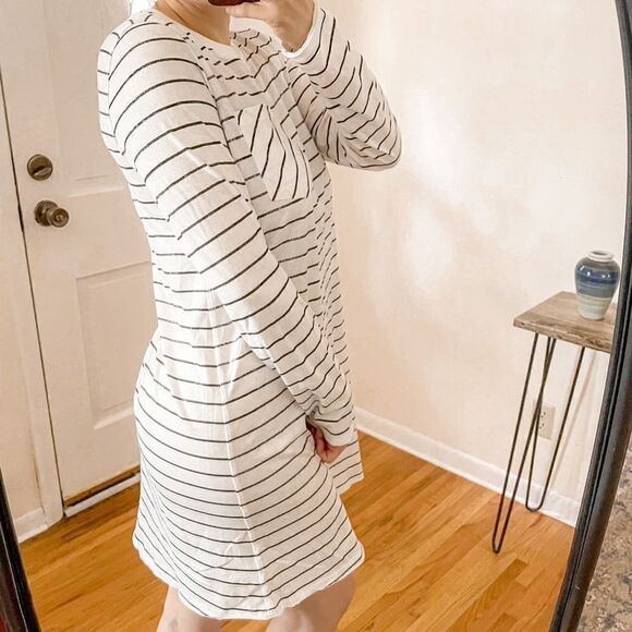ATM Cotton Stripe T-Shirt Dress Sparkle M - Picture 3 of 8